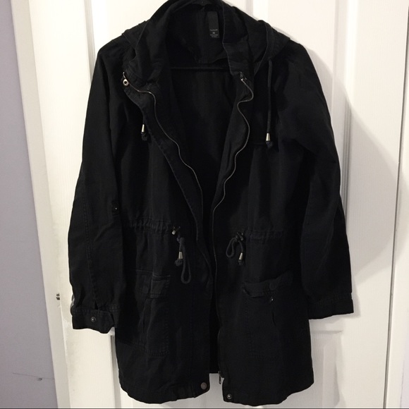 Factorie Black Hooded Parka - Picture 2 of 4